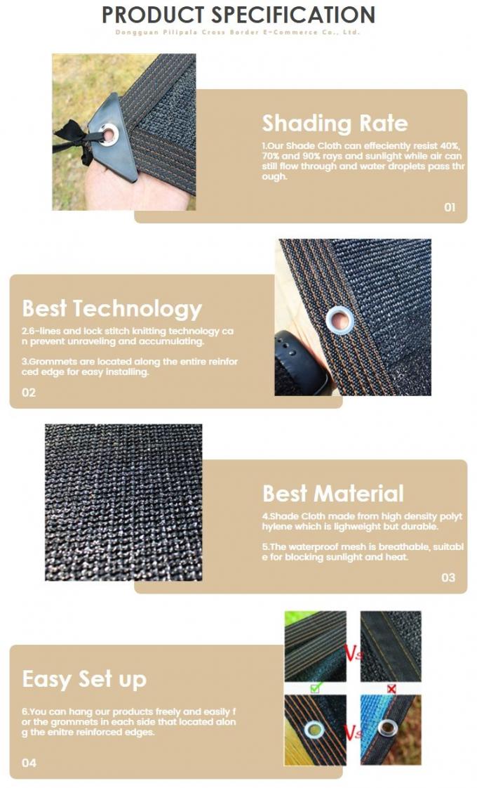 پارچه سایه گلخانه ای 90% تقویت شده برای پاسیو استخر 1
